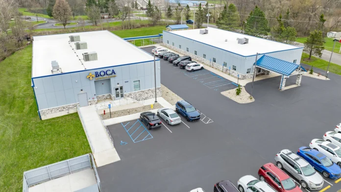 Aerial view of the front of Boca Recovery Center in Huntington, IN